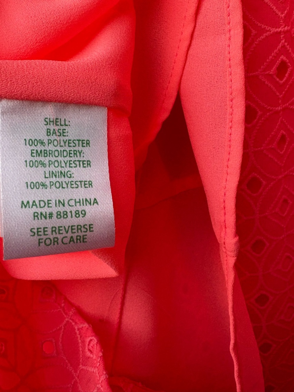 Lilly Pulitzer Novella Dress in Coral Neon Pink Mini Medallion Eyelet Lined XL - Picture 12 of 13